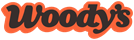 Woody's logo in red with black outline