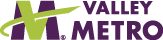 Valley Metro logo with purple and green colors.