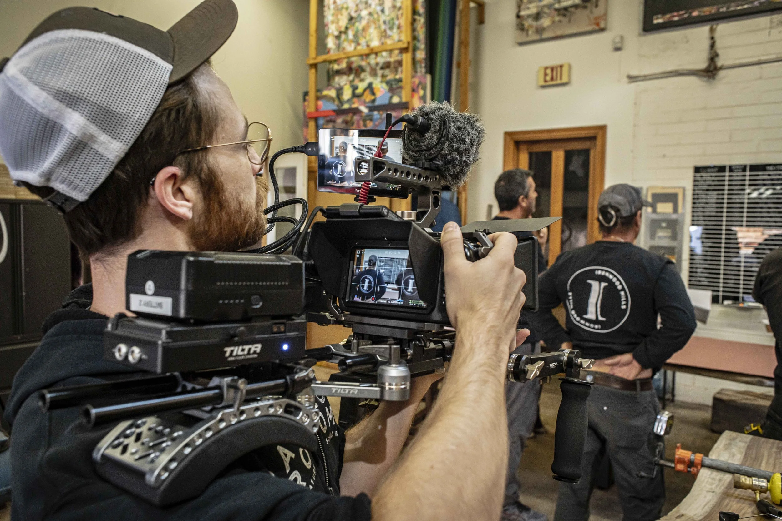 videographer shooting documentary video production in texas