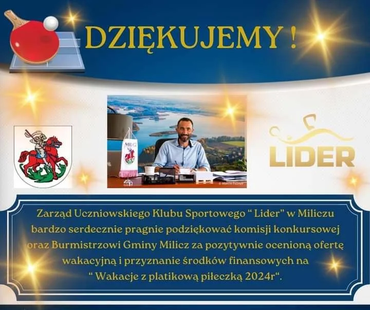 Gmina Milicz po raz kolejny sfinansuje "Wakacje z Plastikową piłeczką”.