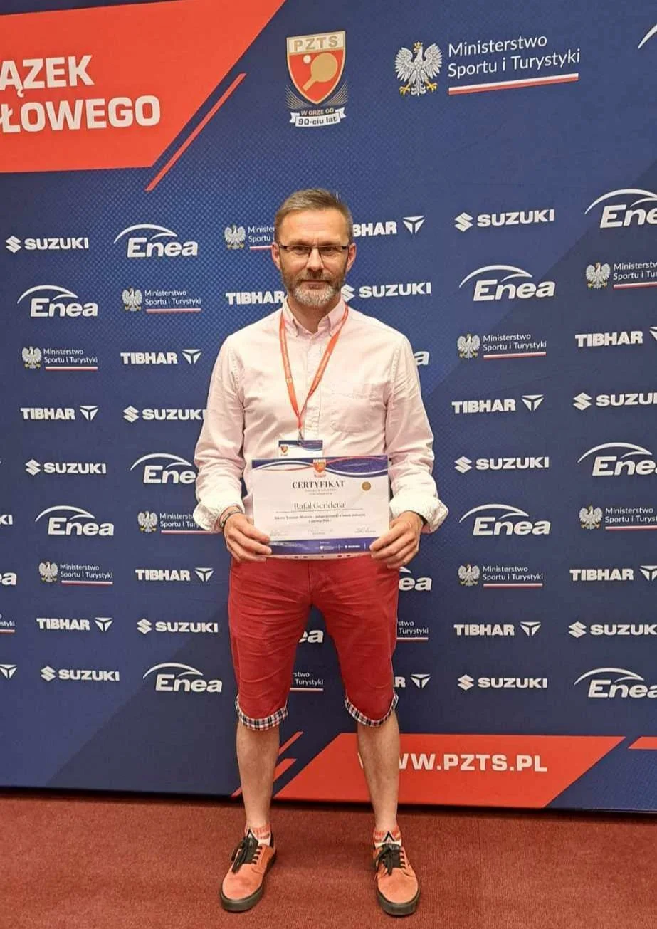 Certyfikat potęga motoryki w tenisie stołowym uzyskany.