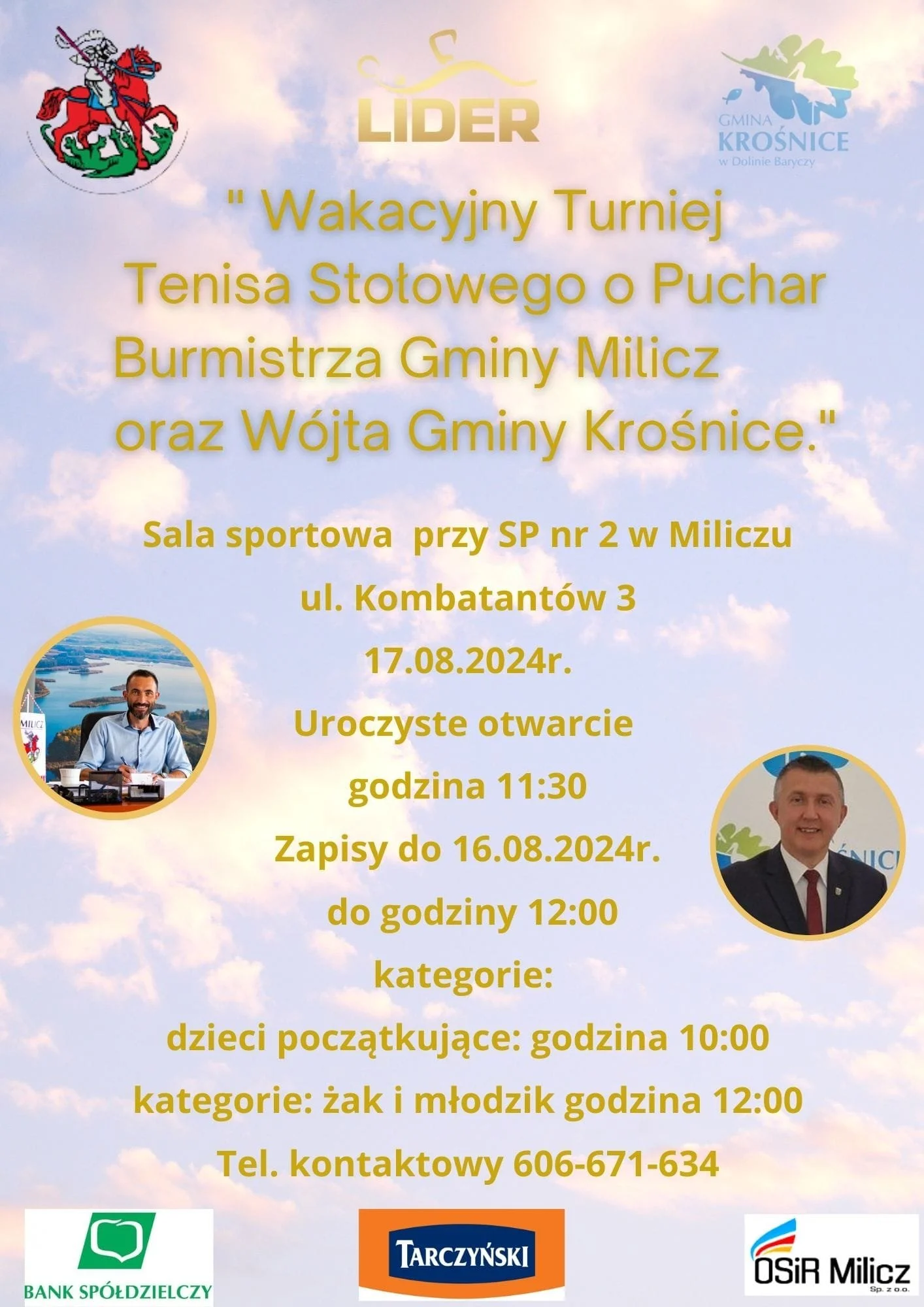 Wakacyjny Turniej Tenisa Stołowego o Puchar Burmistrza Gminy Milicz oraz Wójta Gminy Krośnice