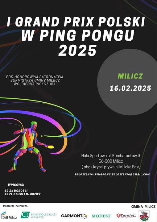 Mamyyyy tooooo - Milicz po raz drugi organizatorem I Grand Prix Polski w Ping Pongu I