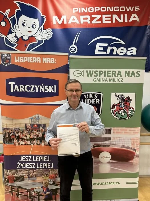 Firma "Tarczyński S.A." trzeci rok z rzędu sponsorem tenisistów  stołowych UKS „ Lider” Milicz !!