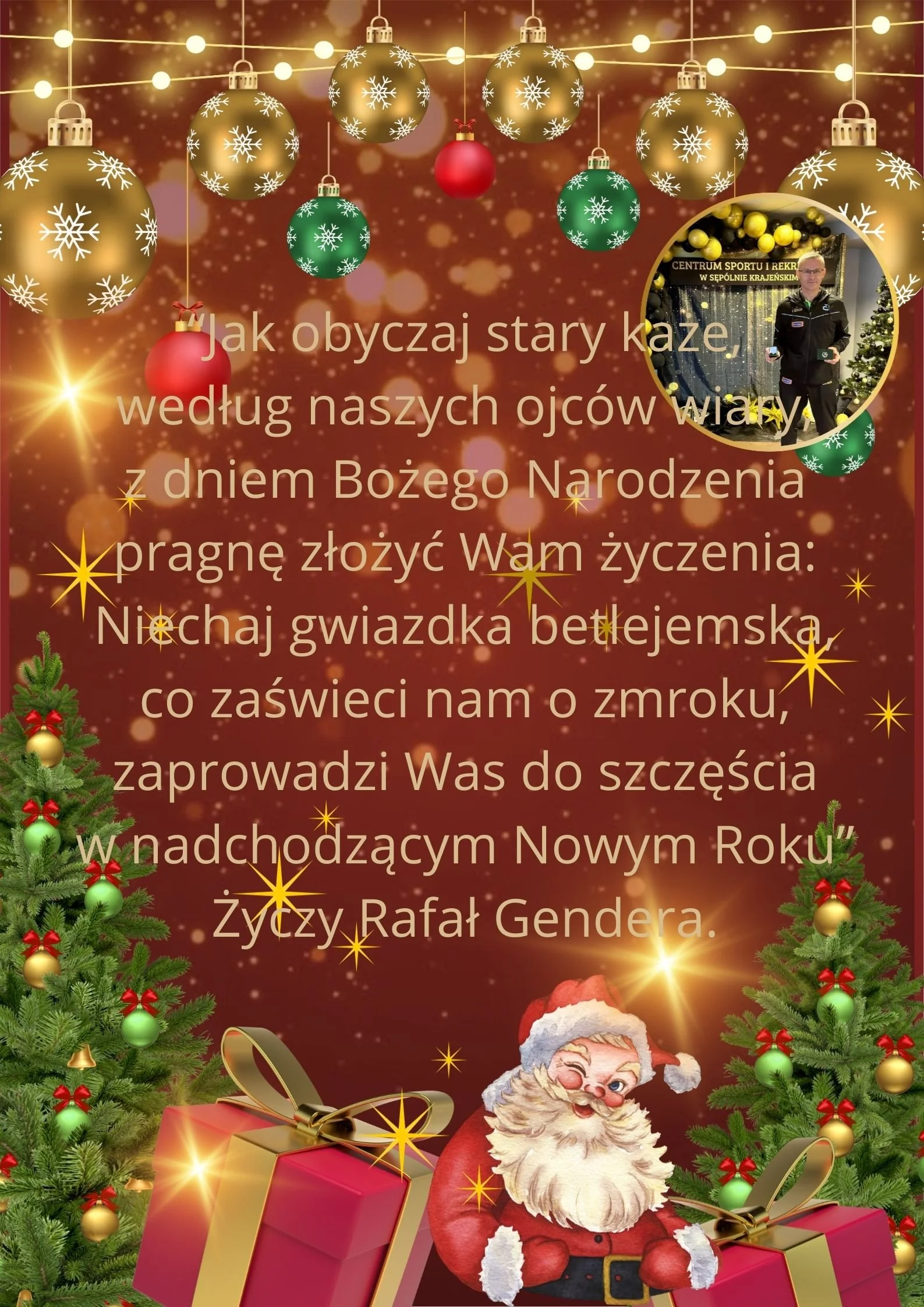Życzenia Bożonarodzeniowe od tenisistów stołowych UKS "Lider" Milicz !
