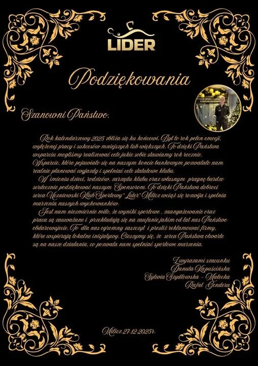 Podziękowania  dla Sponsorów za rok 2025 !