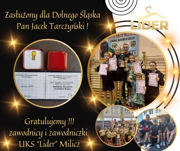 Odznaczenie dla naszego sponsora Pana Jacka Tarczyńskiego  za zasługi w sport   na Dolnym Śląsku
