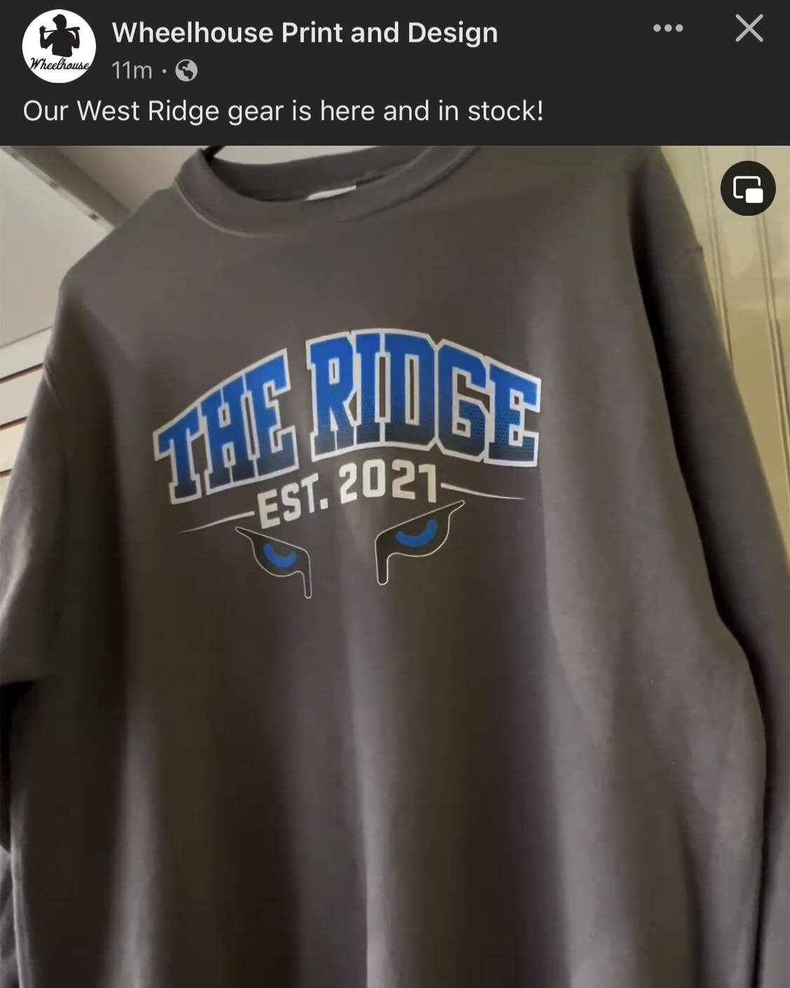 Our West Ridge gear is here and in stock! Drop by the store front to see all of our items. #wheelhouse #supportlocal #WRHS