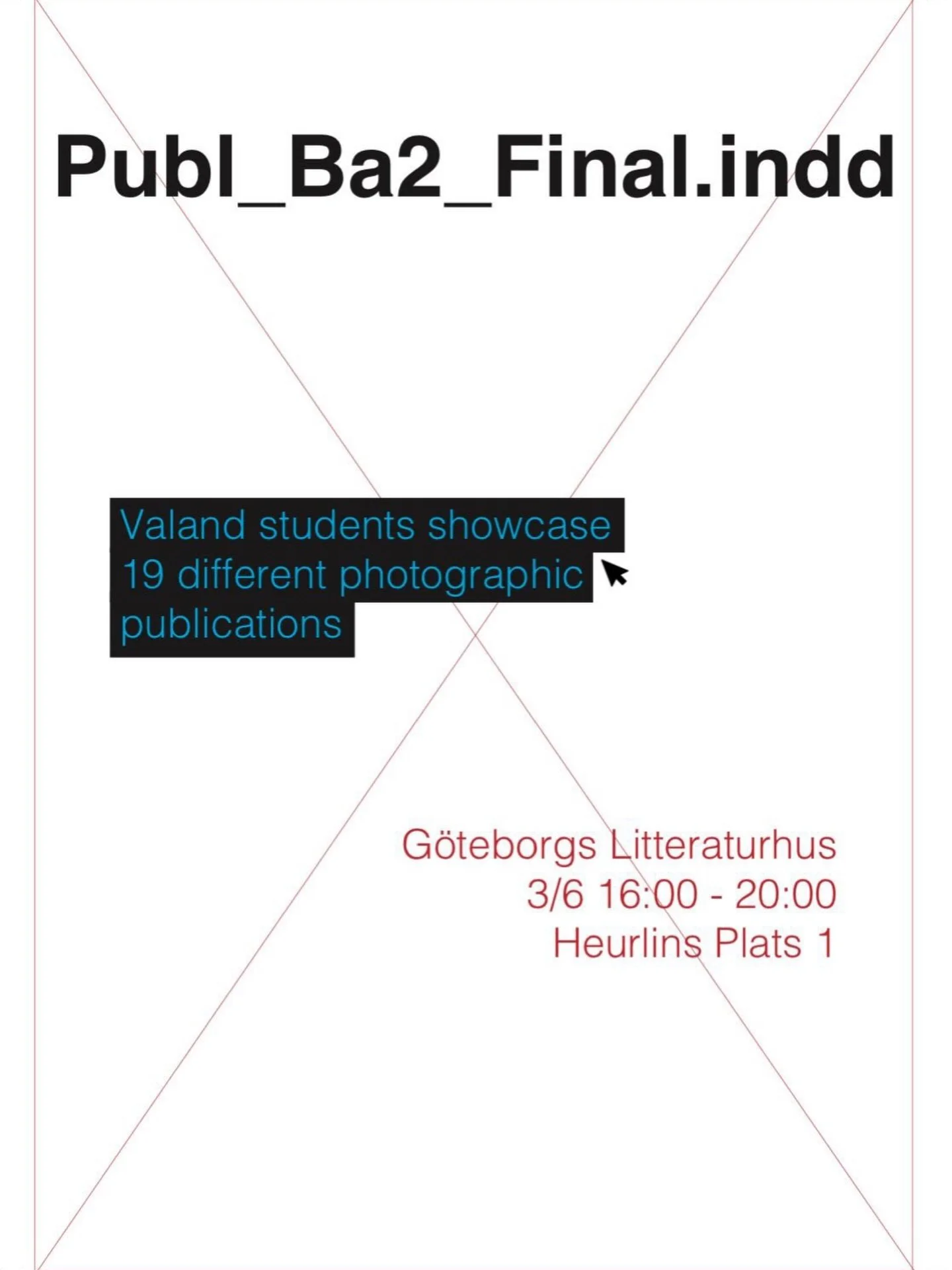 After months of work, long nights, and endless days of paper jams, the second year bachelor students of photography at HDK-Valand invites you to their nineteen-in-one book-release! One night only at G&ouml;teborgs Litteraturhus!

Come and flip throug