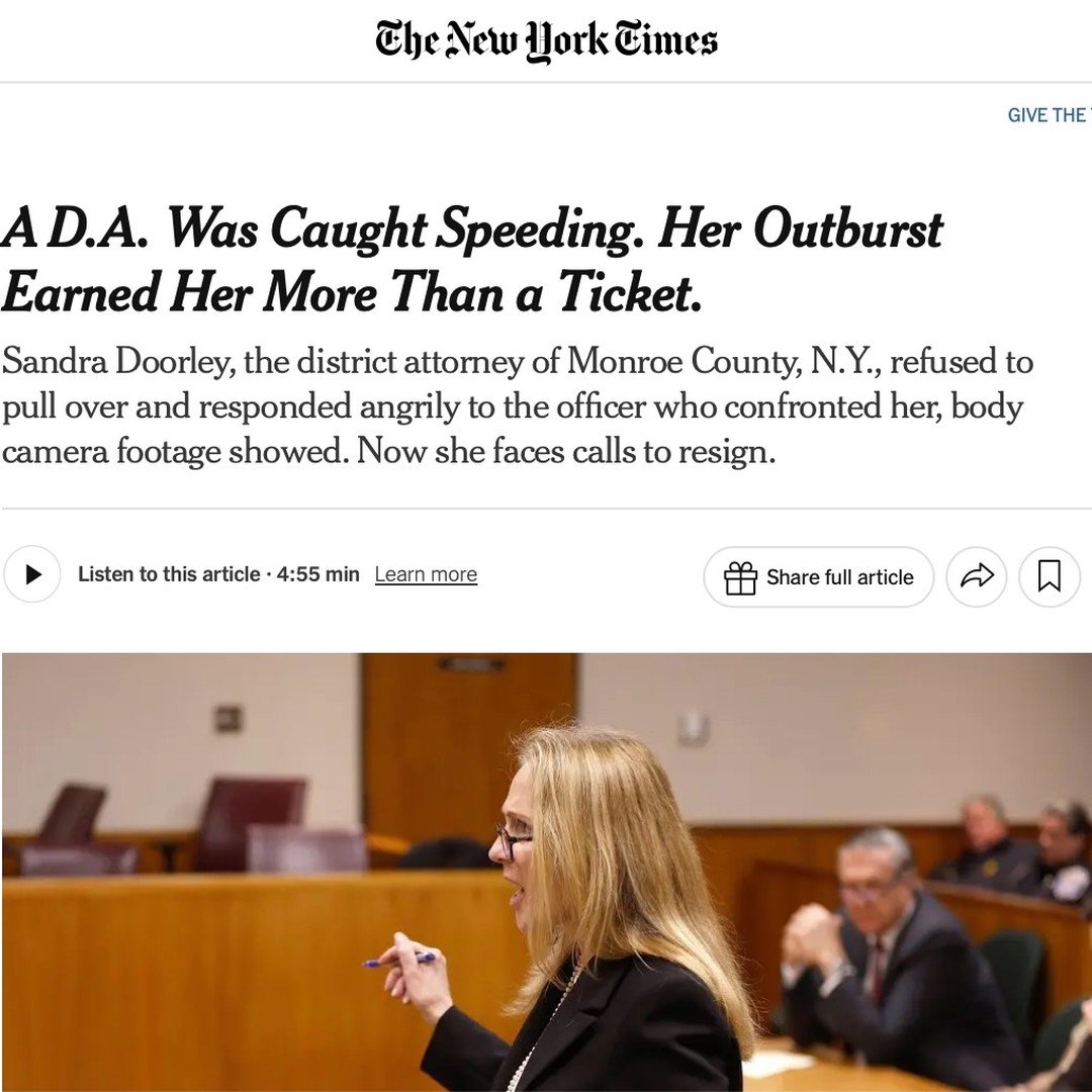 &ldquo;As I have said countless times, no one is above the law. Monroe County District Attorney Sandra Doorley's behavior during a lawful traffic stop was reprehensible and she must be held accountable.&rdquo;
- Democrat Susan Cacace
#cacaceforda 
#w
