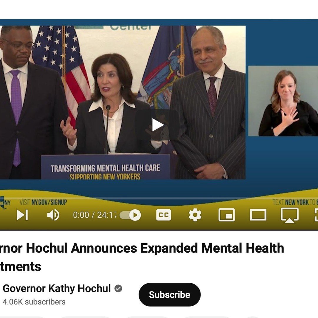 Keeping in mind that May is Mental Health Awareness Month and considering the role that mental health plays in our criminal justice system, I am grateful for Governor Hochul&rsquo;s commitment to bolstering funding for mental health services. 

Not o