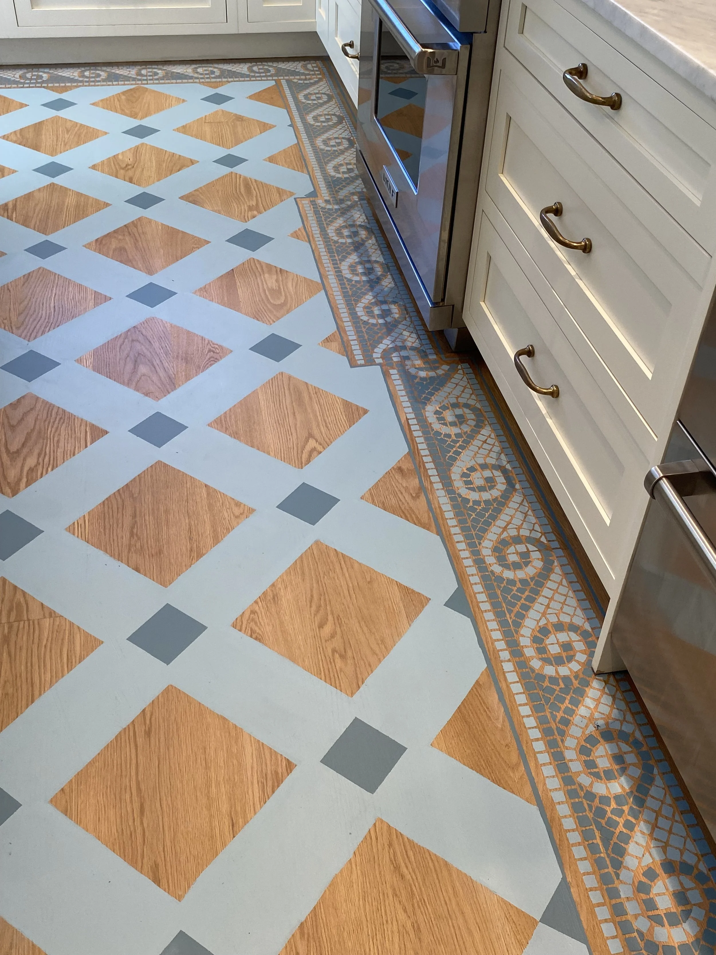 Mosaic Stenciled floor