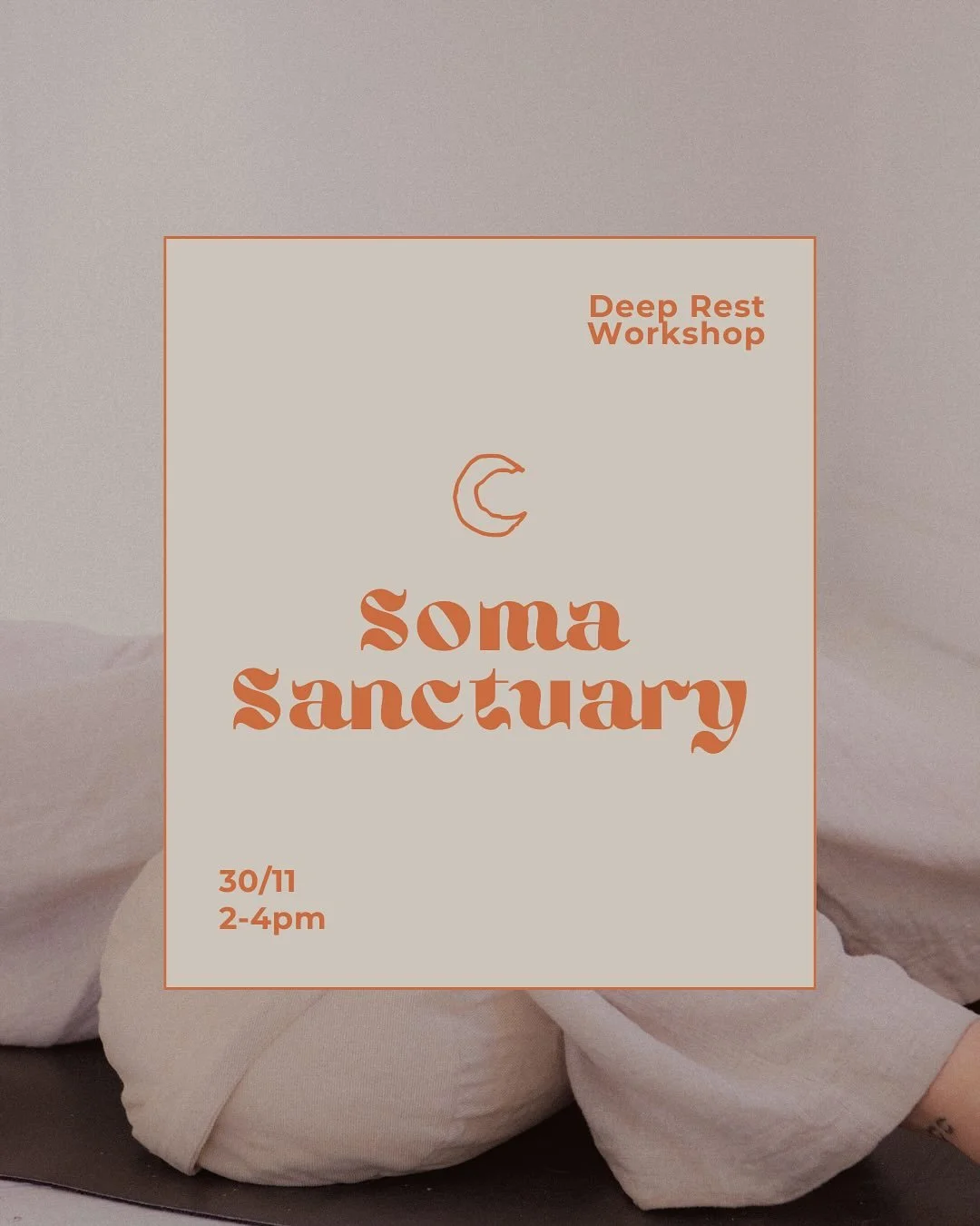 *New Workshop*

Soma Sanctuary: Deep Rest Workshop ☁️✨

📆 Sunday 30th November | 2&ndash;4pm

📍 A Space To Breathe Studio, Church Drive, Arnold

Carve out two hours on a Sunday afternoon just for y o u - to deeply restore.

 Drop into your body, ex