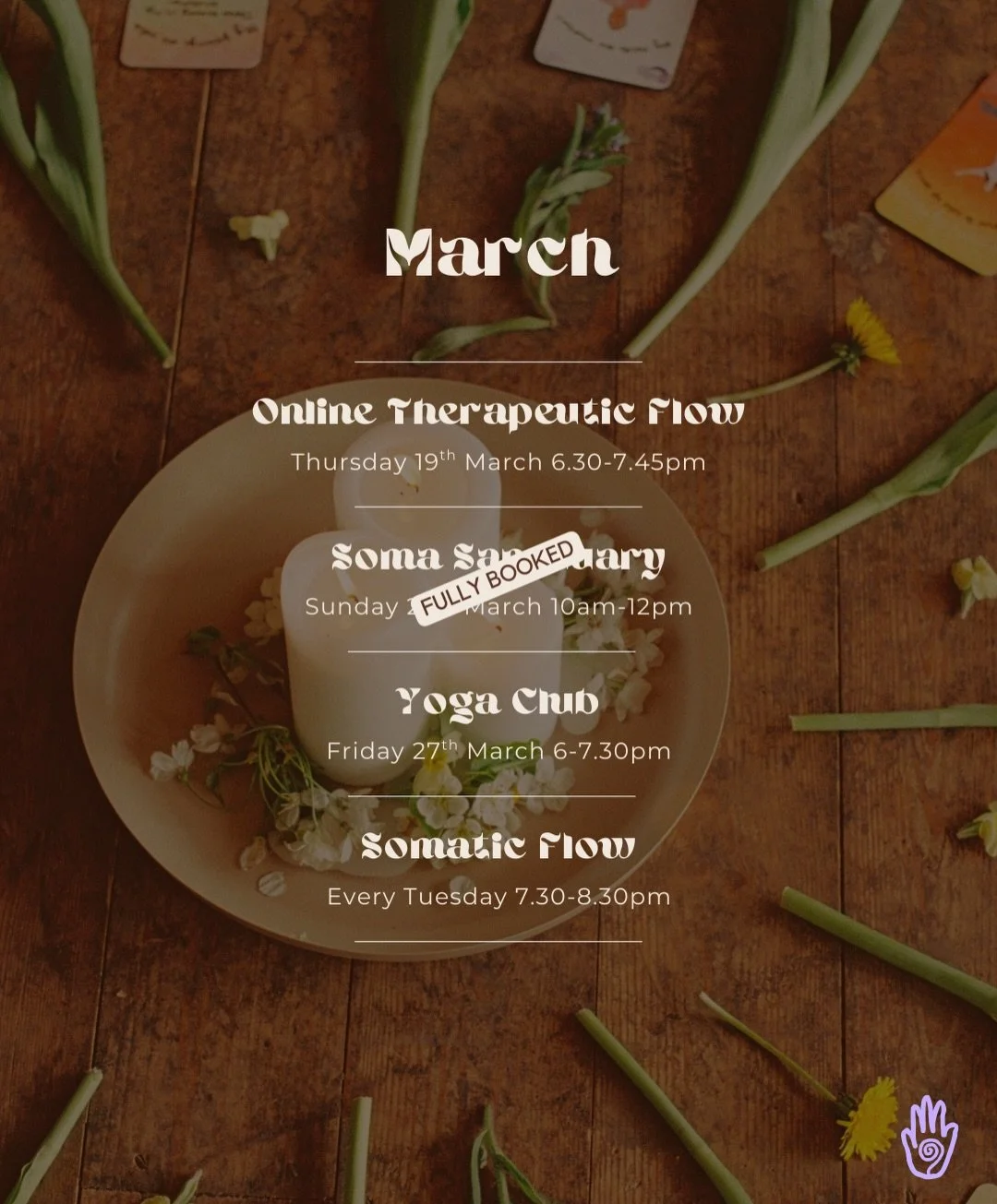 March schedule 🌱 

Spaces to breathe, to restore, to heal, and to remember what&rsquo;s most important.

📸 @aliceashley