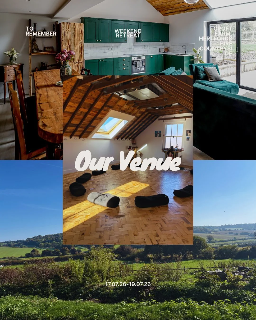 Our summer Weekend Retreat, To Remember is being held @the.croft.farm.escape in the gorgeous Hertfordshire countryside. 

Having experienced many transformative and life affirming retreats here with my dear friends and teachers @breathbodyearth - The