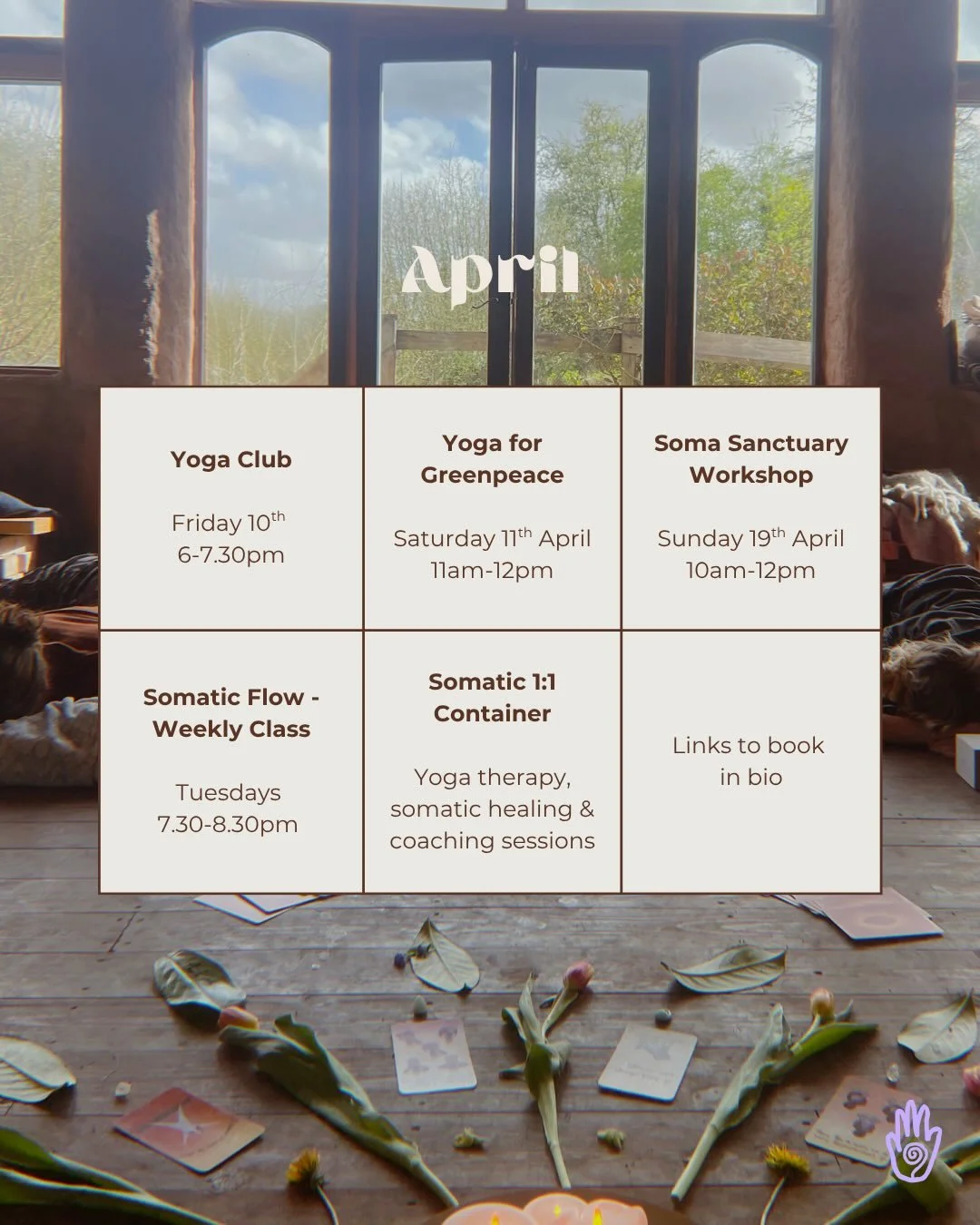 Ways to practice and work together in April 🌷✨

I see so many of us spinning so many plates and holding so much right now; trying to keep going amidst the heaviness and demands of the world - we were never supposed to hold or do so much.

I have bee