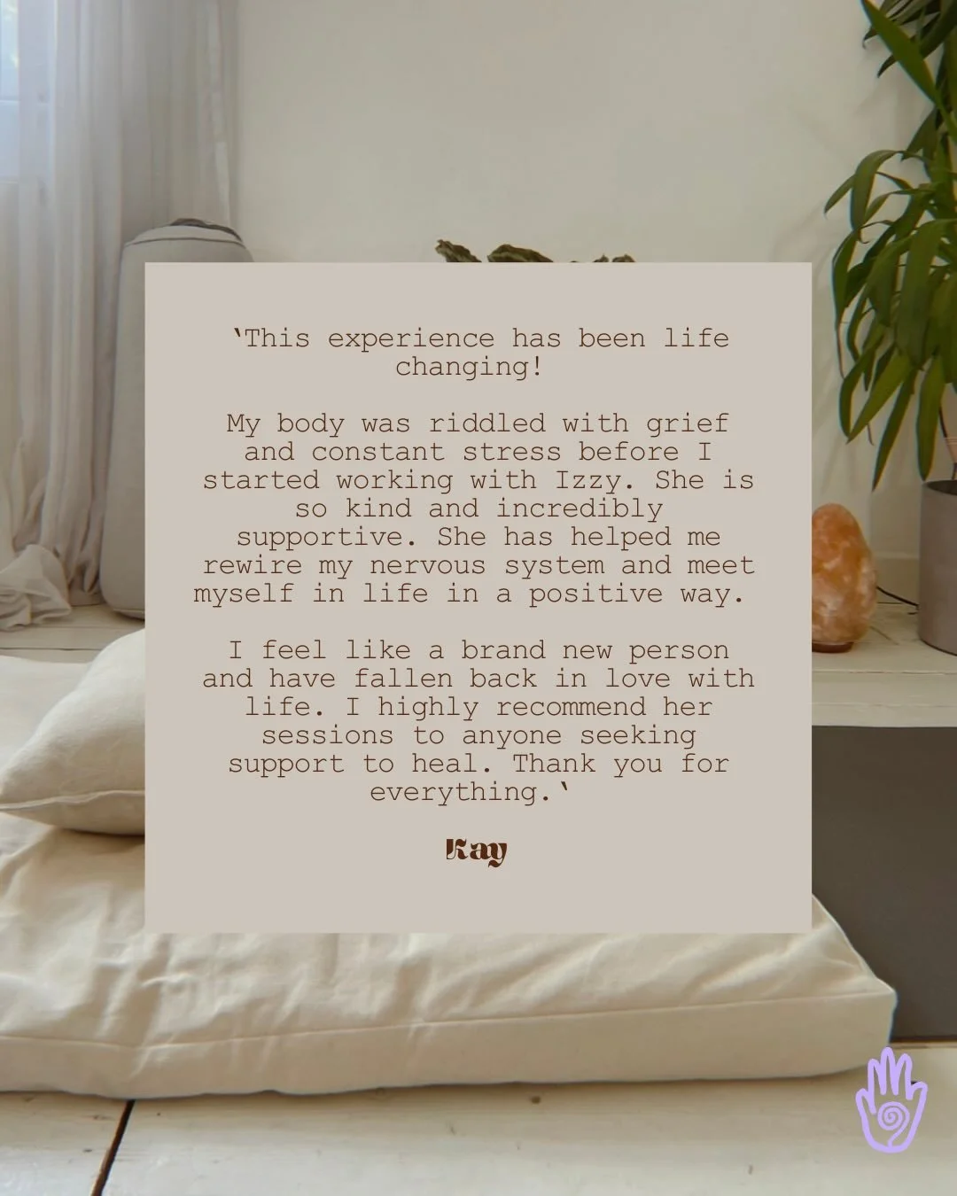 A beloved clients 1:1 experience. 

I&rsquo;m often moved beyond words by the depth of the unfolding and the experiences we share together in sessions.

Forever grateful for the trust.