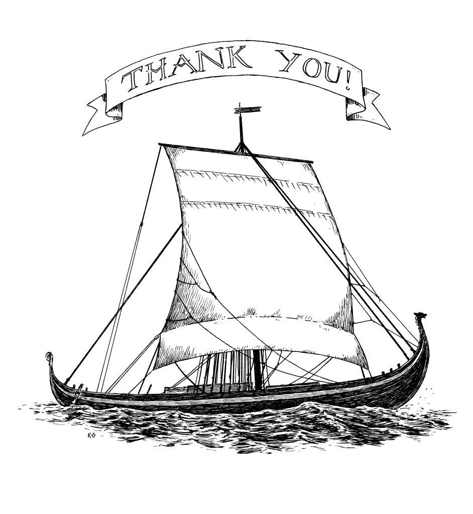 Illustration by Karin Gavfelin, crew member Draken Harald Hårfagre