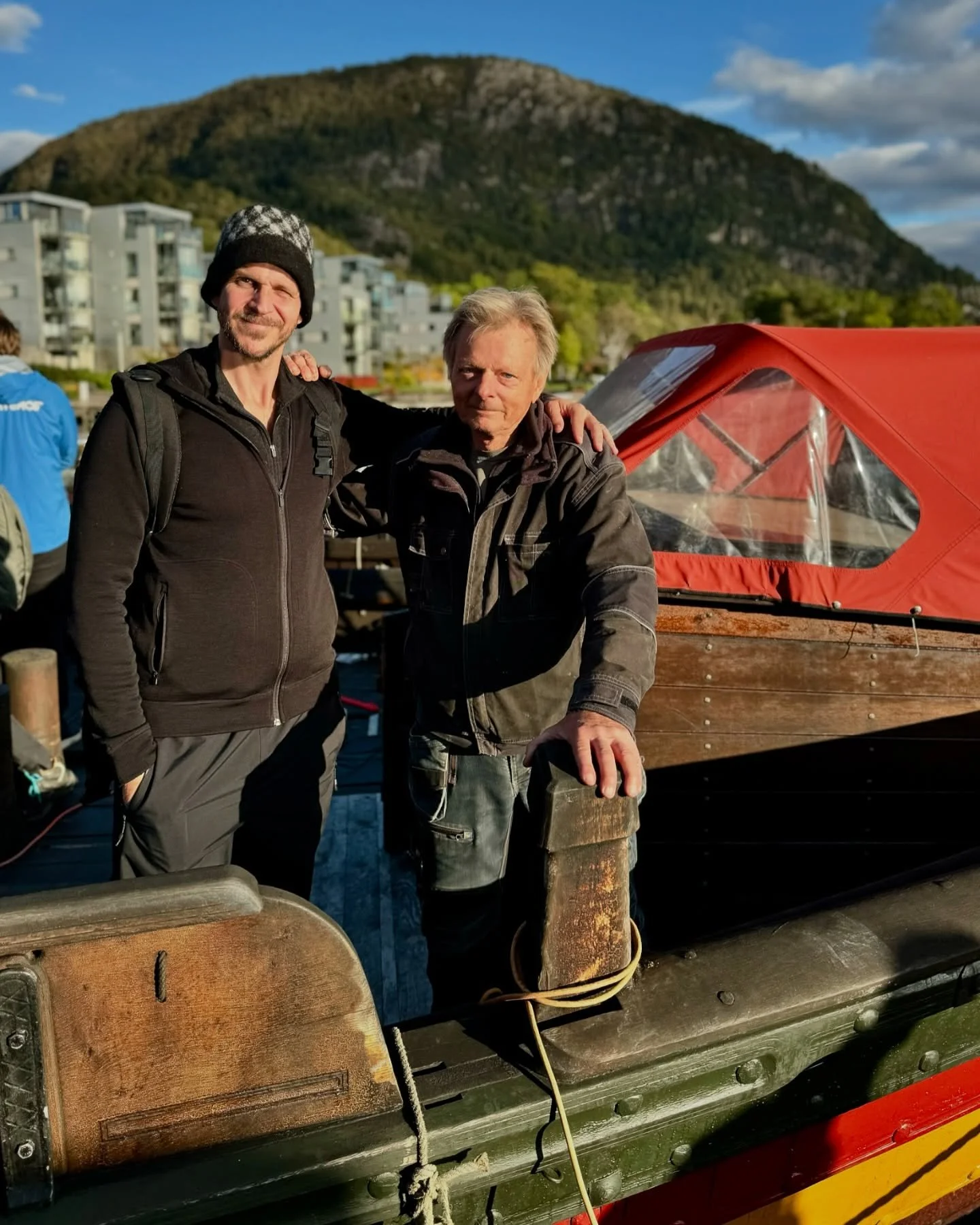 Two salty legends: @gustafskarsgard aka boatbuilder Floki and Captain Bj&ouml;rn Ahlander onboard Draken. #oceans #vikings #floki #vikingspirit