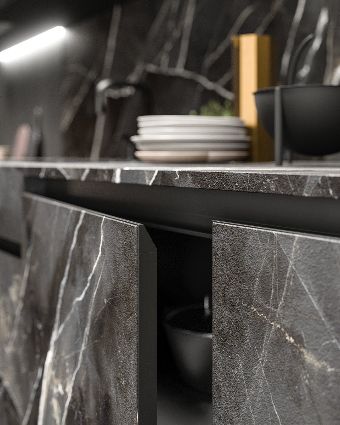 Drawer details of a linneaquattro cucine kitchen