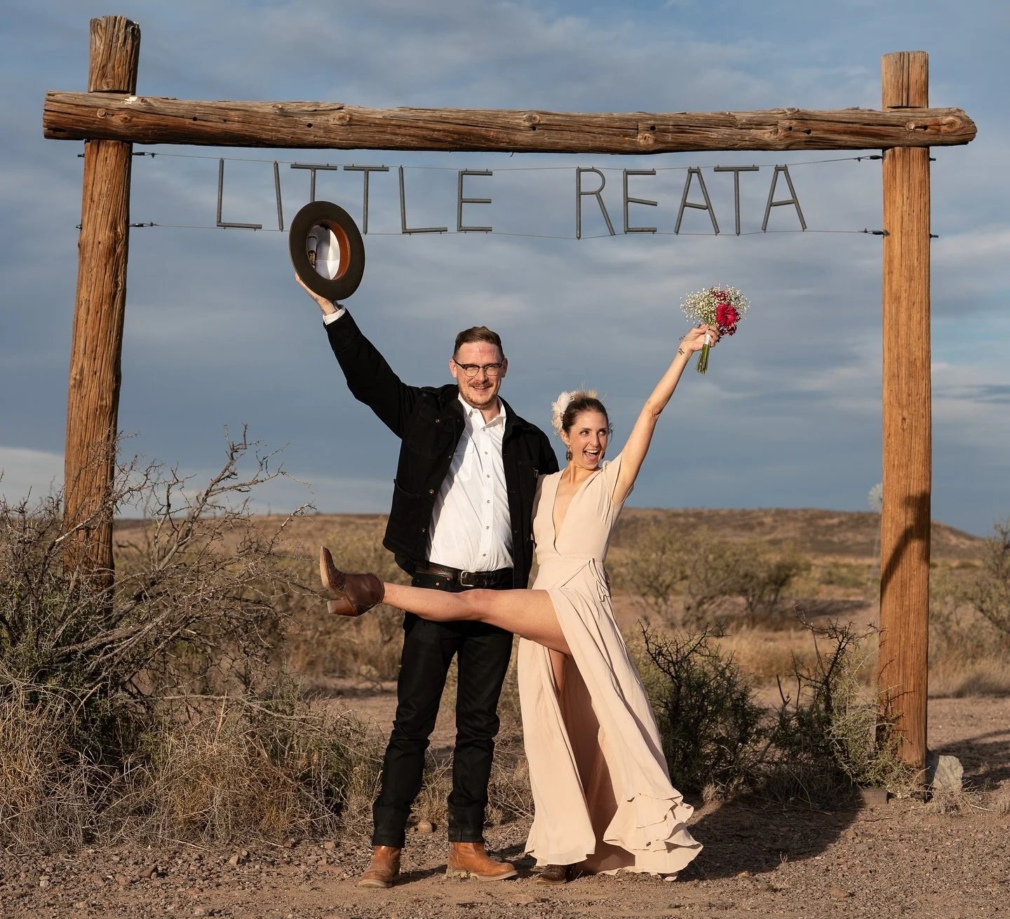 💍 5 years in, &lsquo;til death do us part. While we didn&rsquo;t originally plan on exchanging vows on the old Giant movie set, it ended up being the most iconic backdrop for our Hallo-wedding-pandem-elopement.

Life is an adventure w you, @chrsmynn