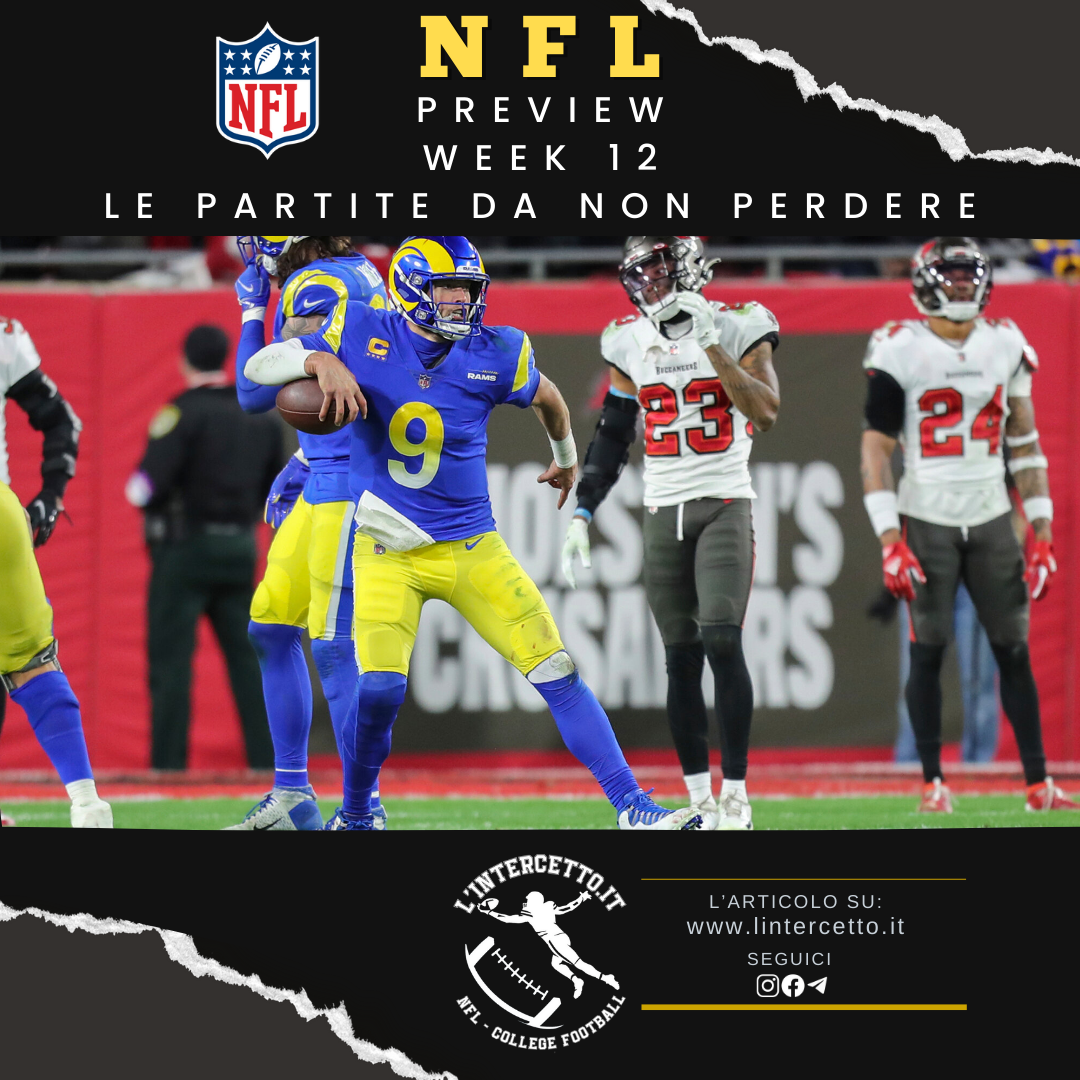 NFL: Preview - Le Partite da Non Perdere di Week 12