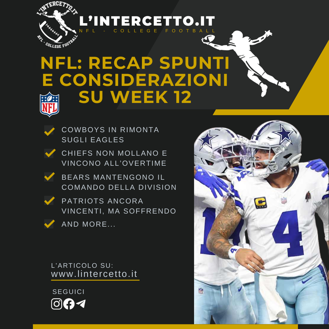 NFL: Recap, Spunti e Considerazioni su Week 12