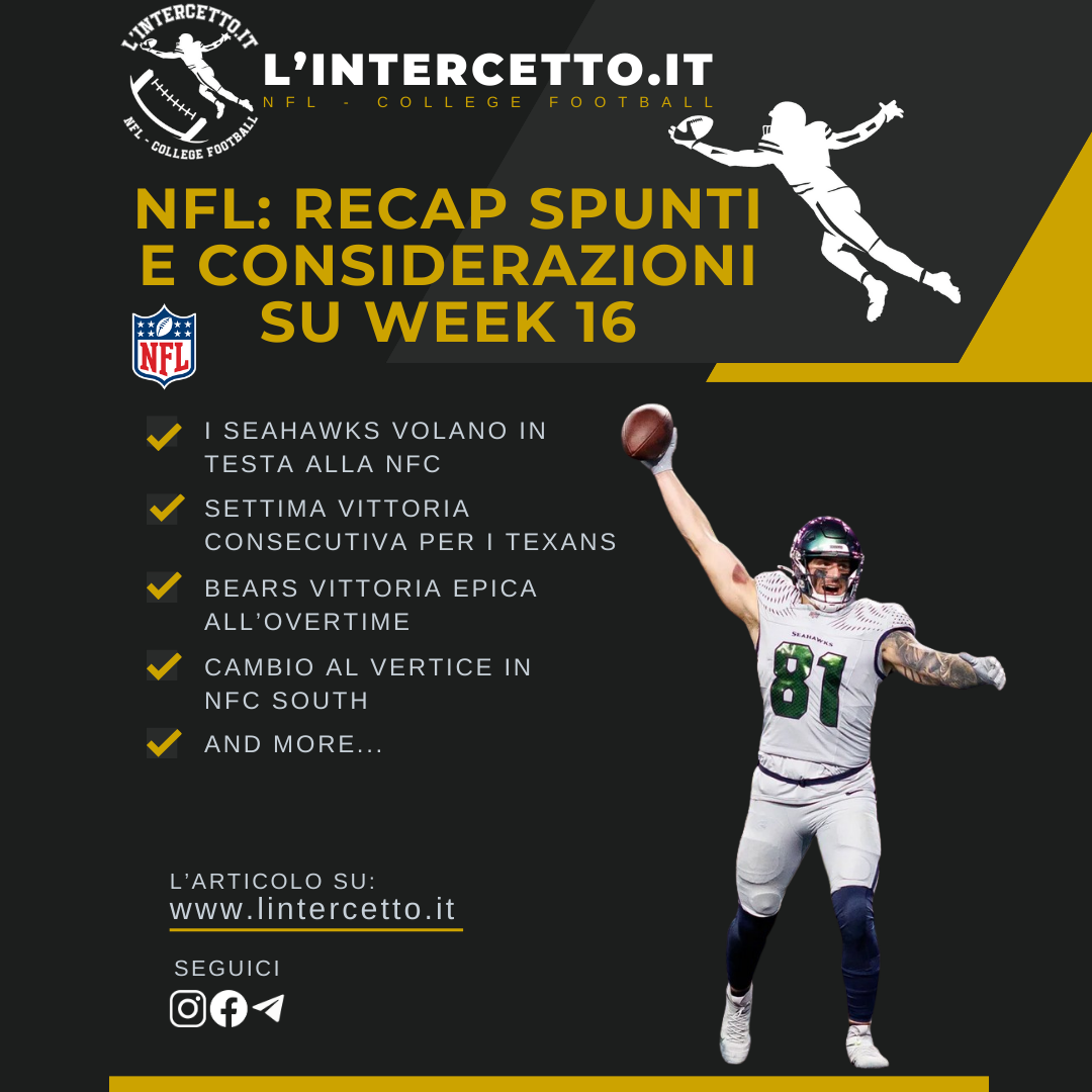 NFL: Recap, Spunti e Considerazioni su Week 16