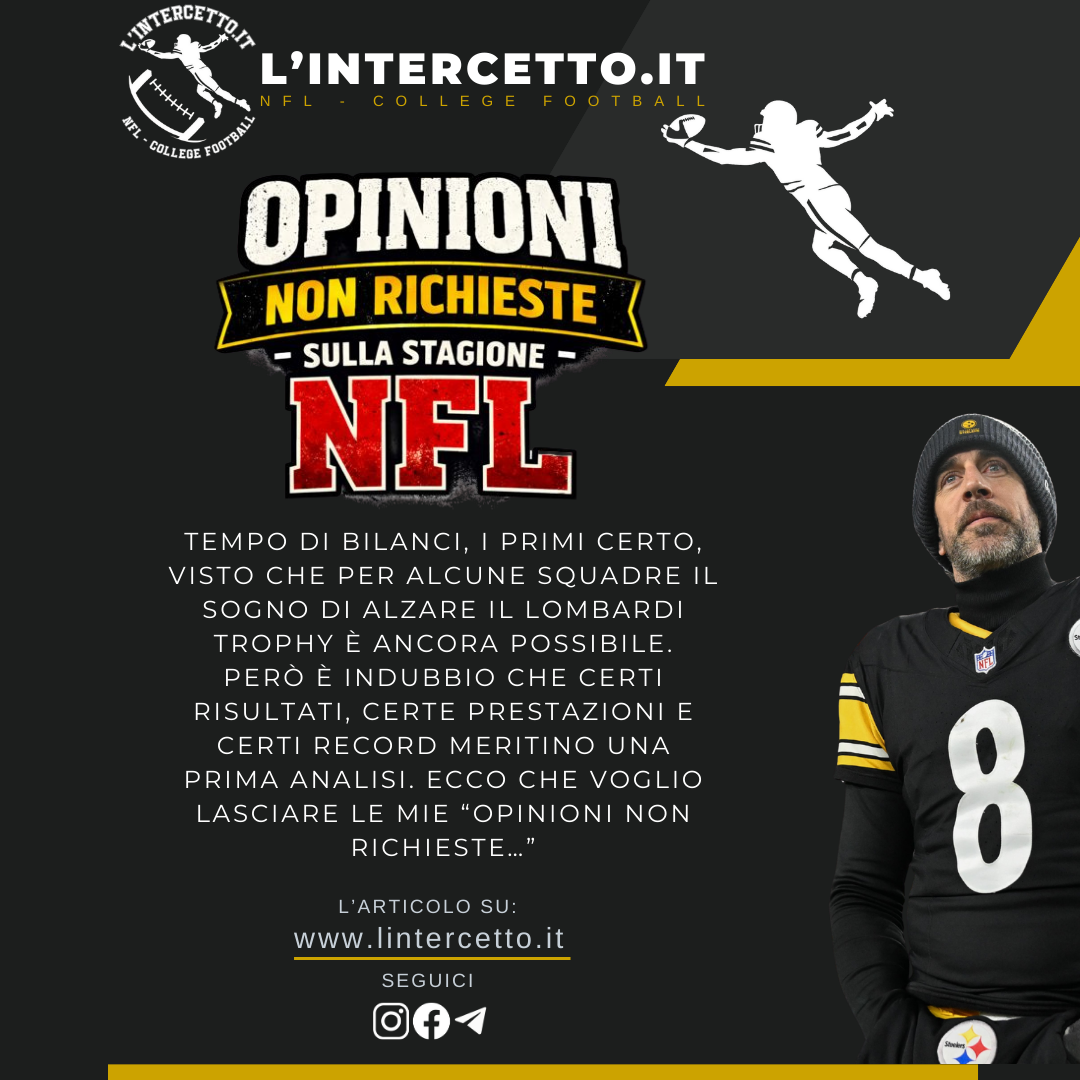 NFL: Opinioni non richieste, sulla stagione regolare appena conclusa.