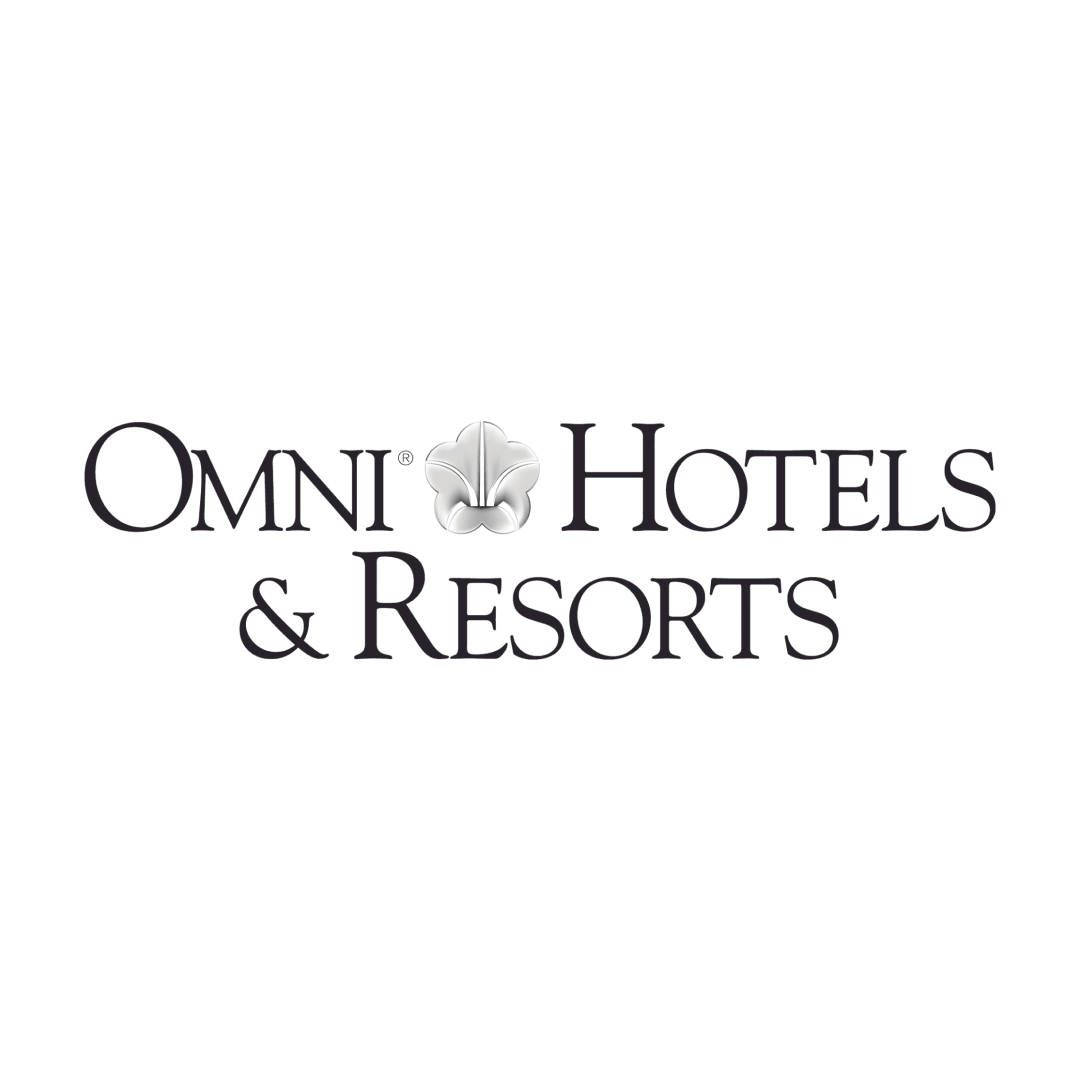 Omni Hotels & Resorts logo featuring stylized text and a fleur-de-lis icon.