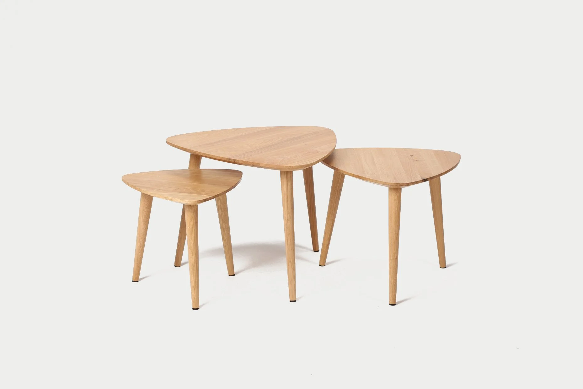 Mobello / Kolmio / Massief Houten Salontafel & Bijzettafel / Eiken of Walnoot