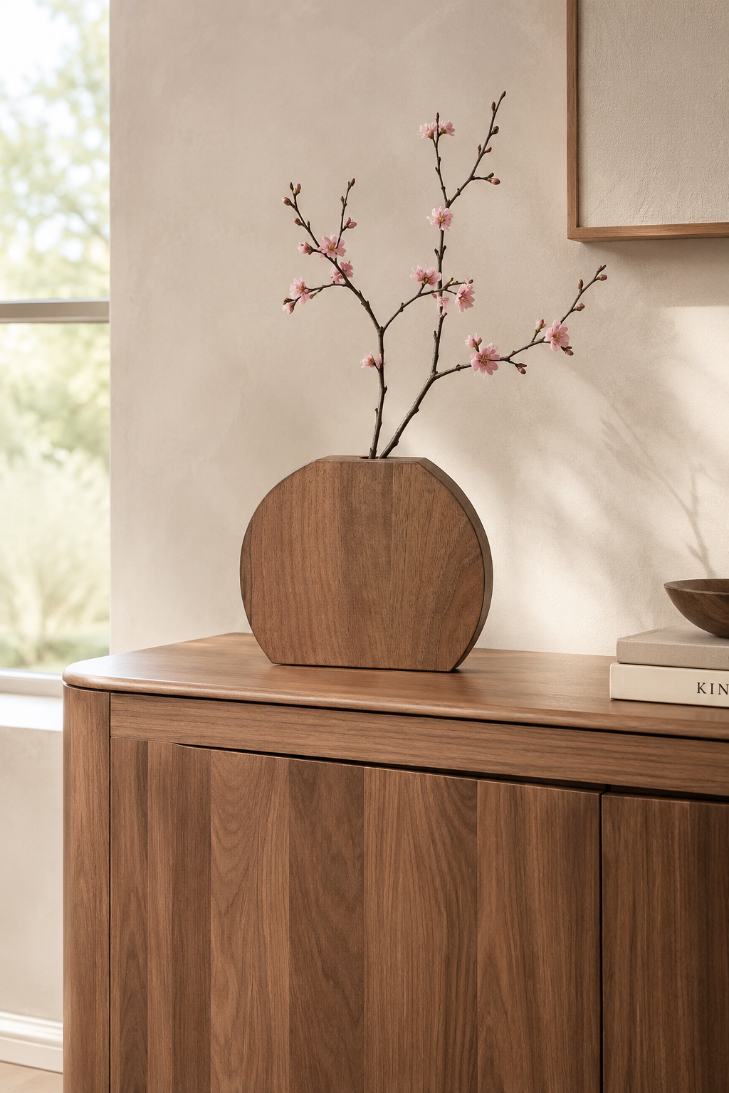 bloemenhouder massief hout rond walnoot.png