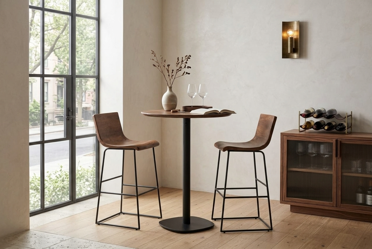 bar chairs design walnut wood metal frame hospitality barset or bar table residential.png