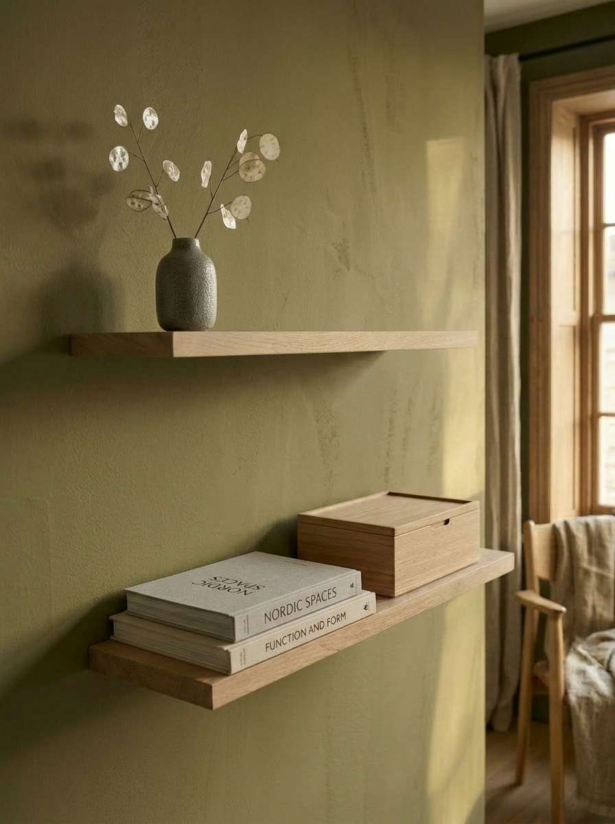 oak shelves placement , scandinavic wall shelf light wood.png