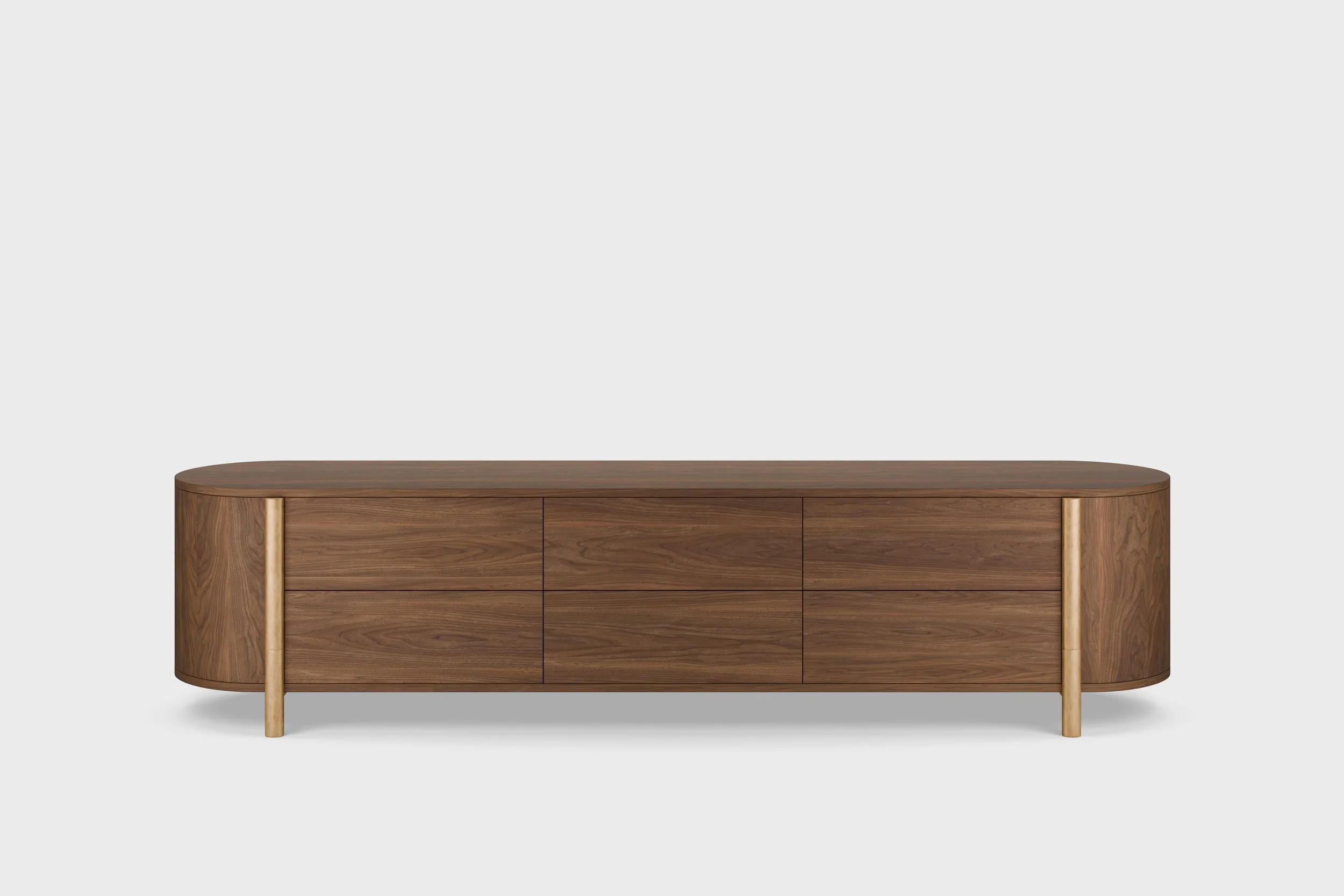 walnut tv cabinet with drawers and brass legs.jpg