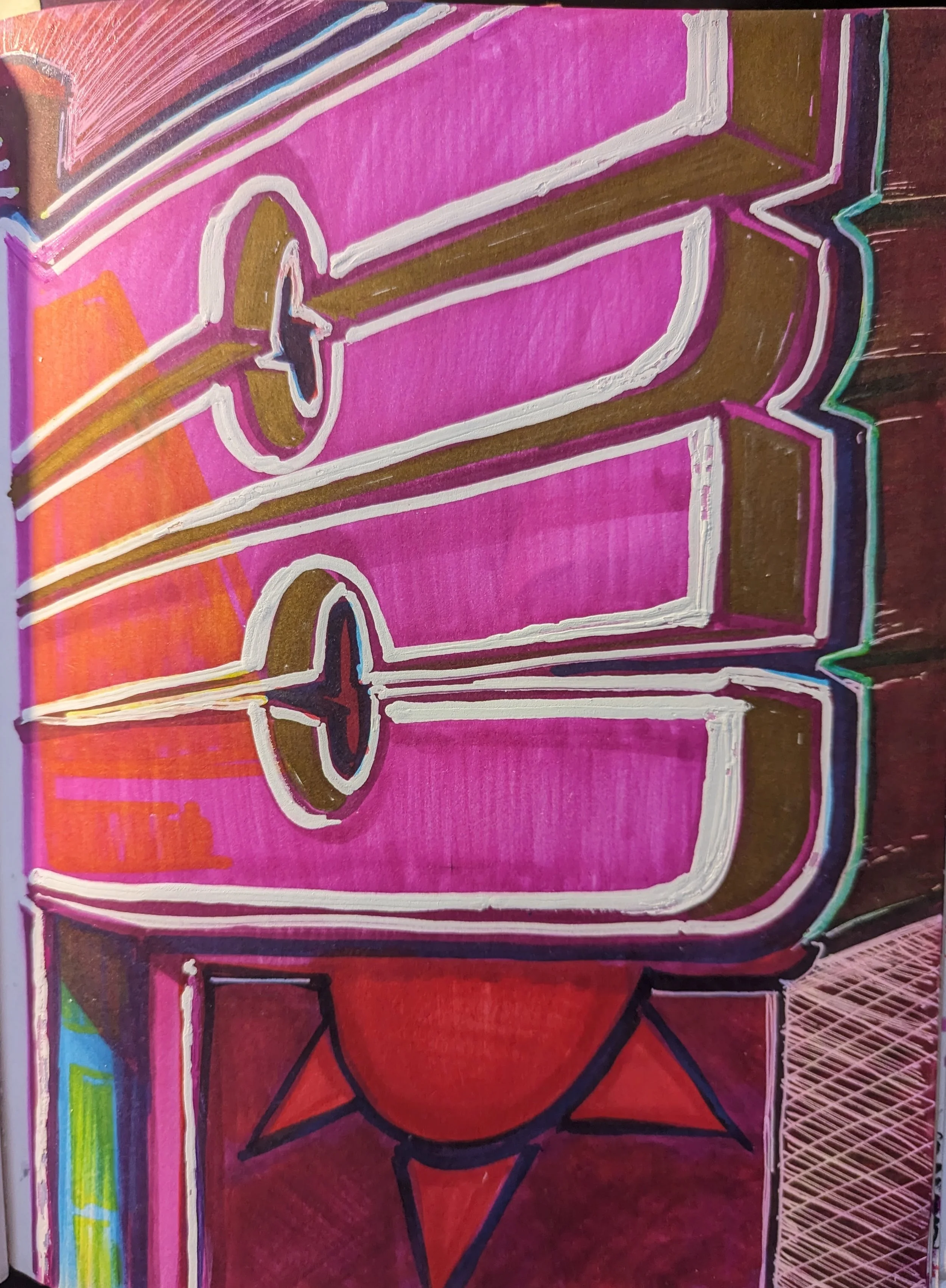 Puebla - Marker on Paper - 12" x 9"