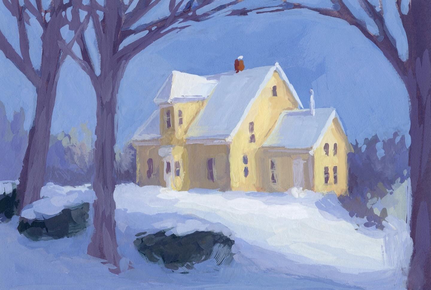 The small original of this painting has gone to a new home, but it is available in my Holiday Card set! You can get free shipping on cards, prints, and works on paper today and tomorrow! 📬 I will also have these at the @chicoryblue_generalstore Holi