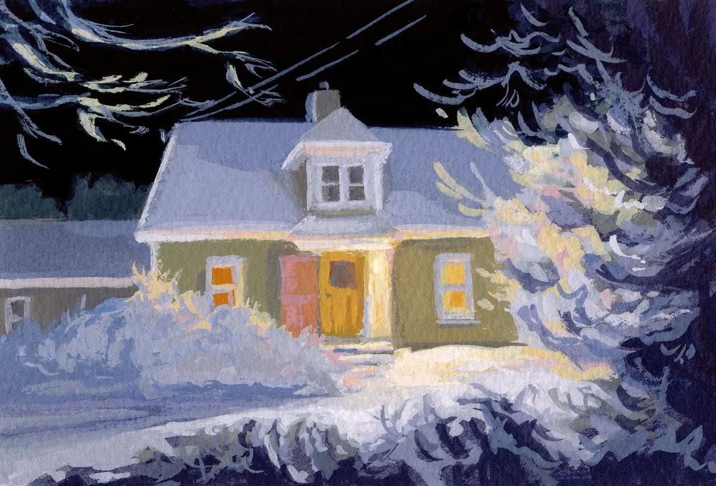 Seen on a winter walk in the neighbourhood. ❄️ This moment is after a snowstorm a couple of years ago. In typical coastal fashion, temperatures had risen&hellip; it rained. A layer of ice coated the trees and powerlines, and made a thick crust on top