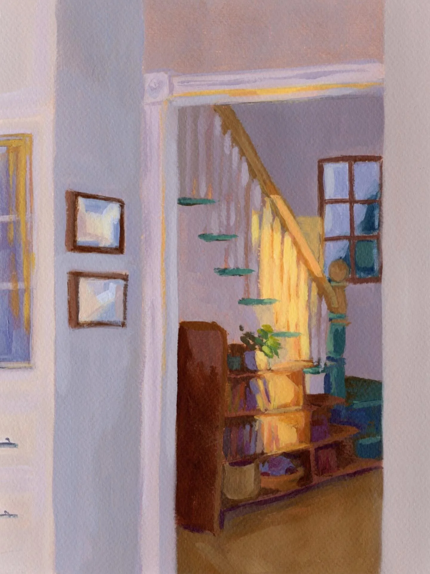 This series of studies features the very first rays of light shining into the house in late winter, as the sun begins its return for spring. 🌷 It was so uplifting to see these first bands of early morning sunlight as they shone into my home last yea