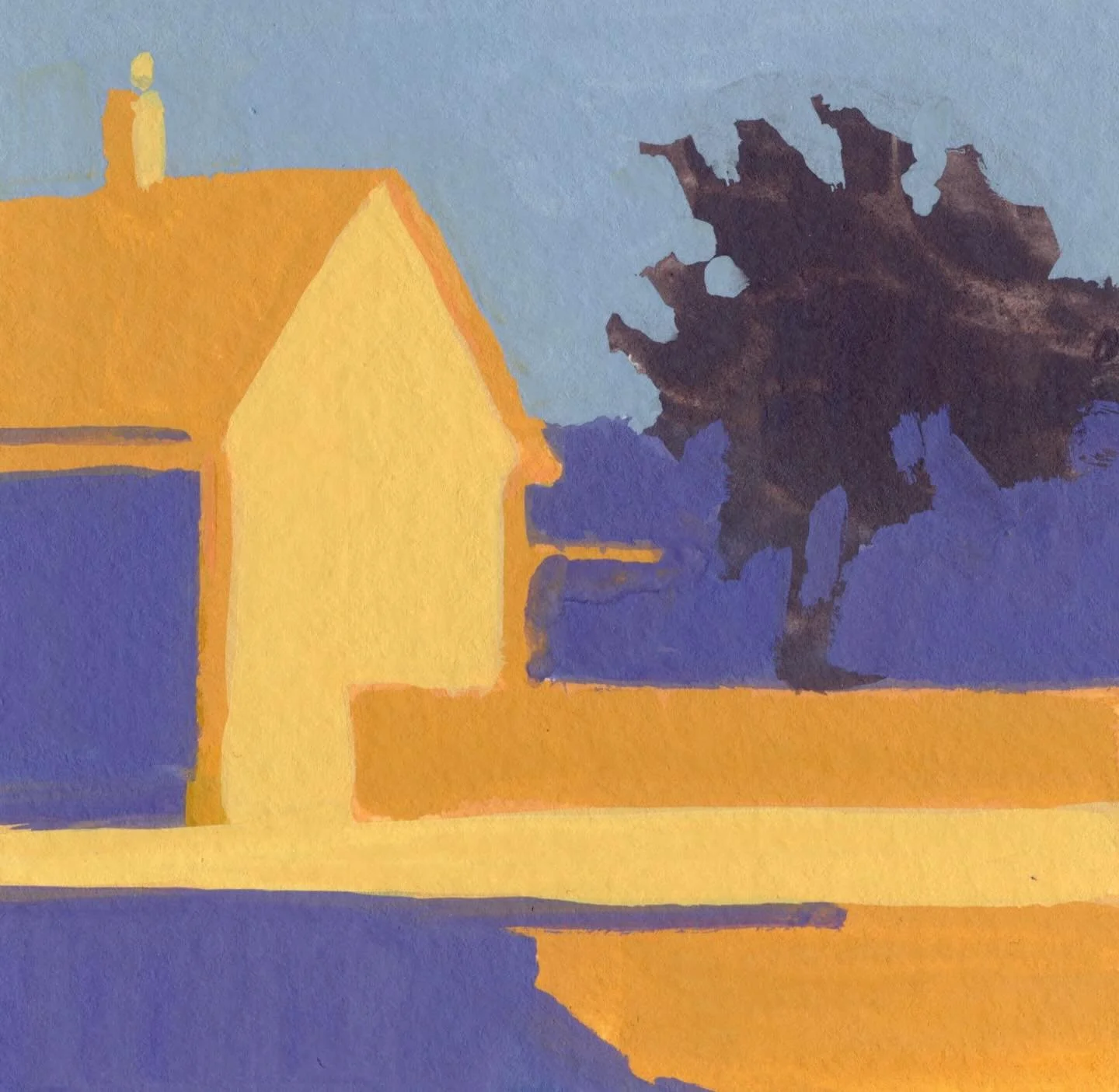 These are from a series of verrry small studies (3&rdquo;x3&rdquo;) I did of Nova Scotia scenes where I aimed to paint the scene with as few colours and shapes as I could, while still capturing the essentials of what captivated me about each. I had a