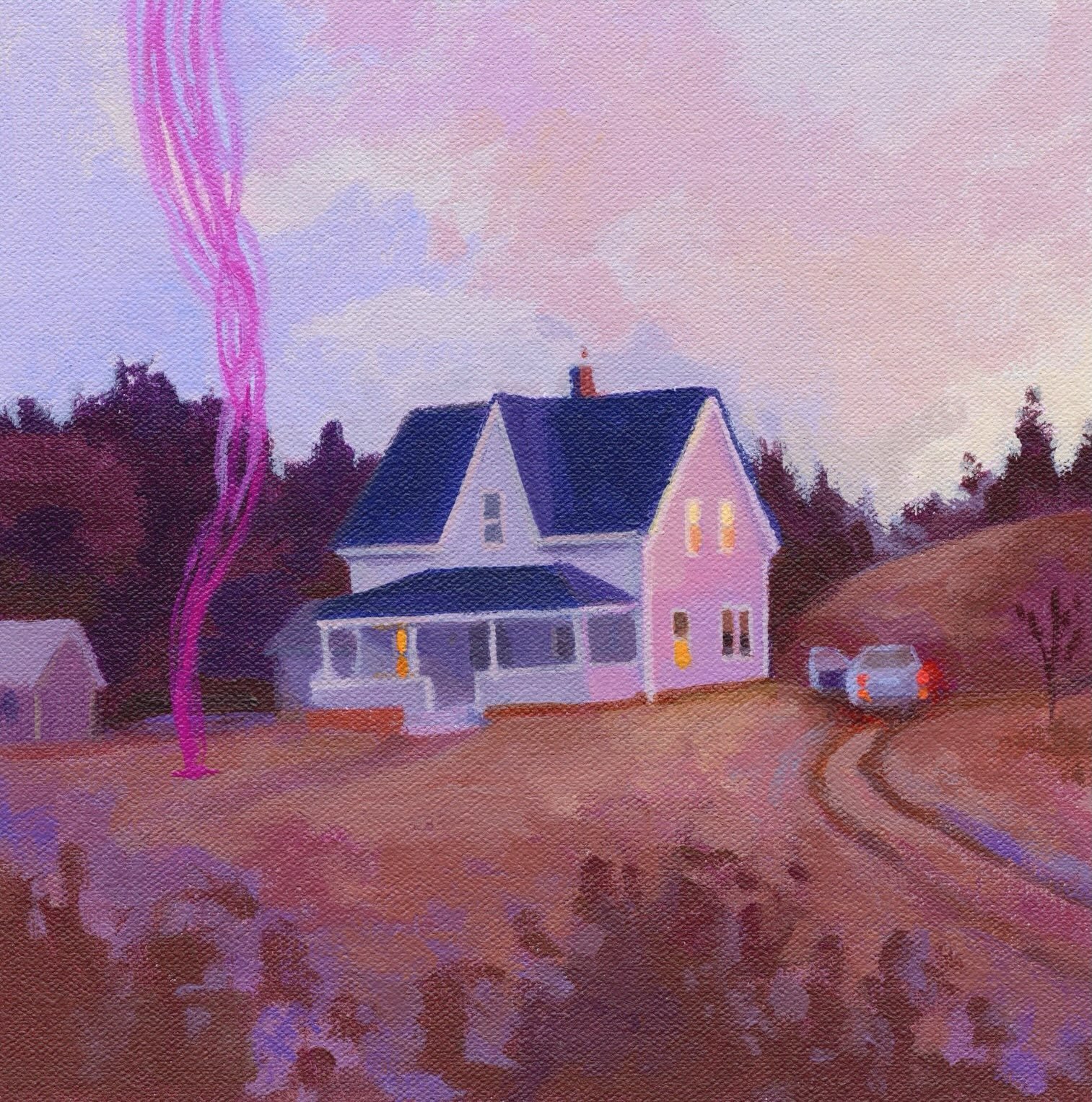 This is a study for a larger painting in a new series called &ldquo;Night Happenings&rdquo; that I&rsquo;ve been working on about the strange sort of upside down feeling of the world these days. The scenes in this series are largely made up, which ha