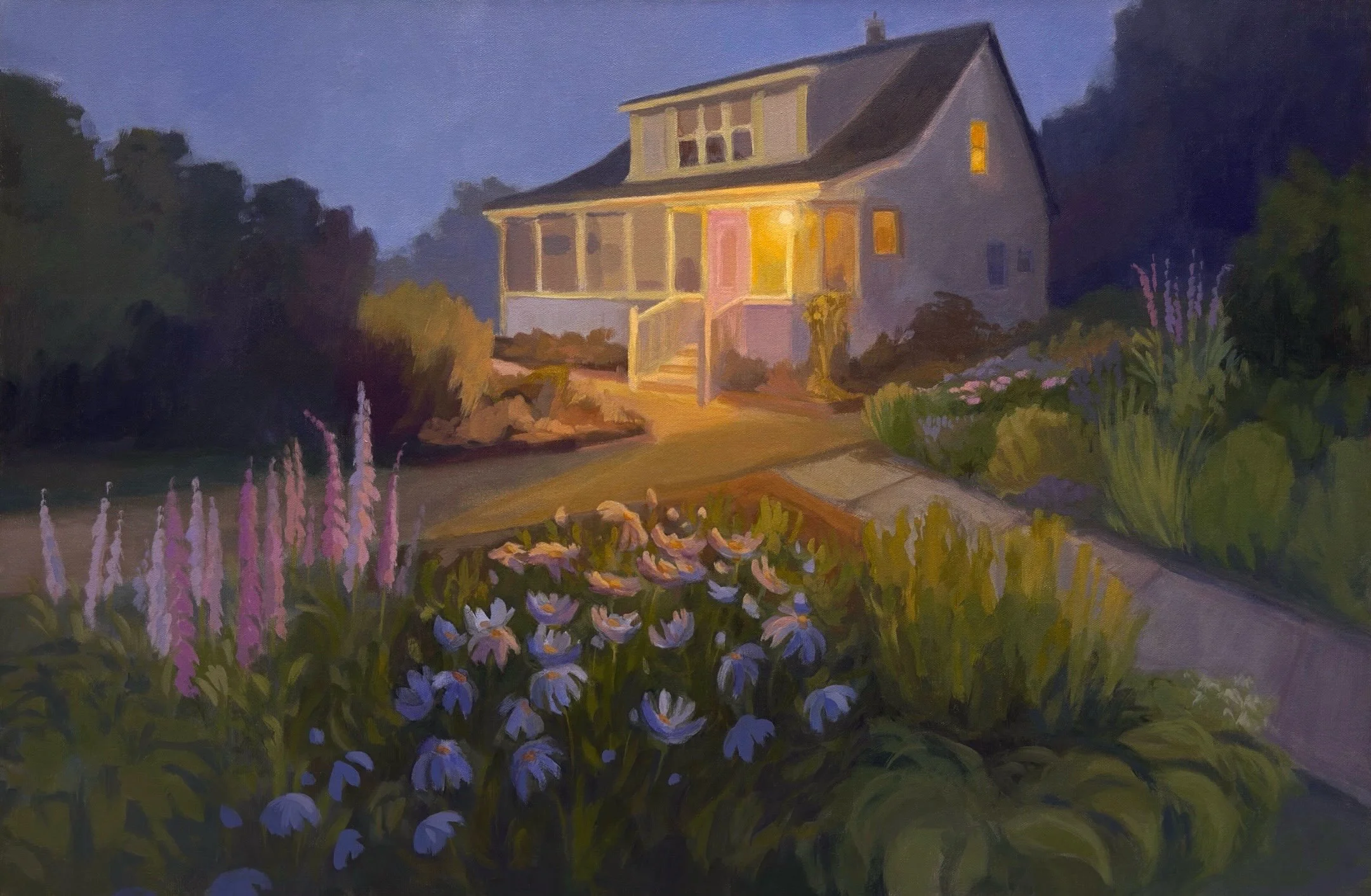 This painting is based on a collage of my own garden and a house in Annapolis Royal. It&rsquo;s currently on display as part of Poetry of Place &ndash;&nbsp;a joint show with @marymoreyart, on at the LaHave Bakery Gallery until September 28th (open 1