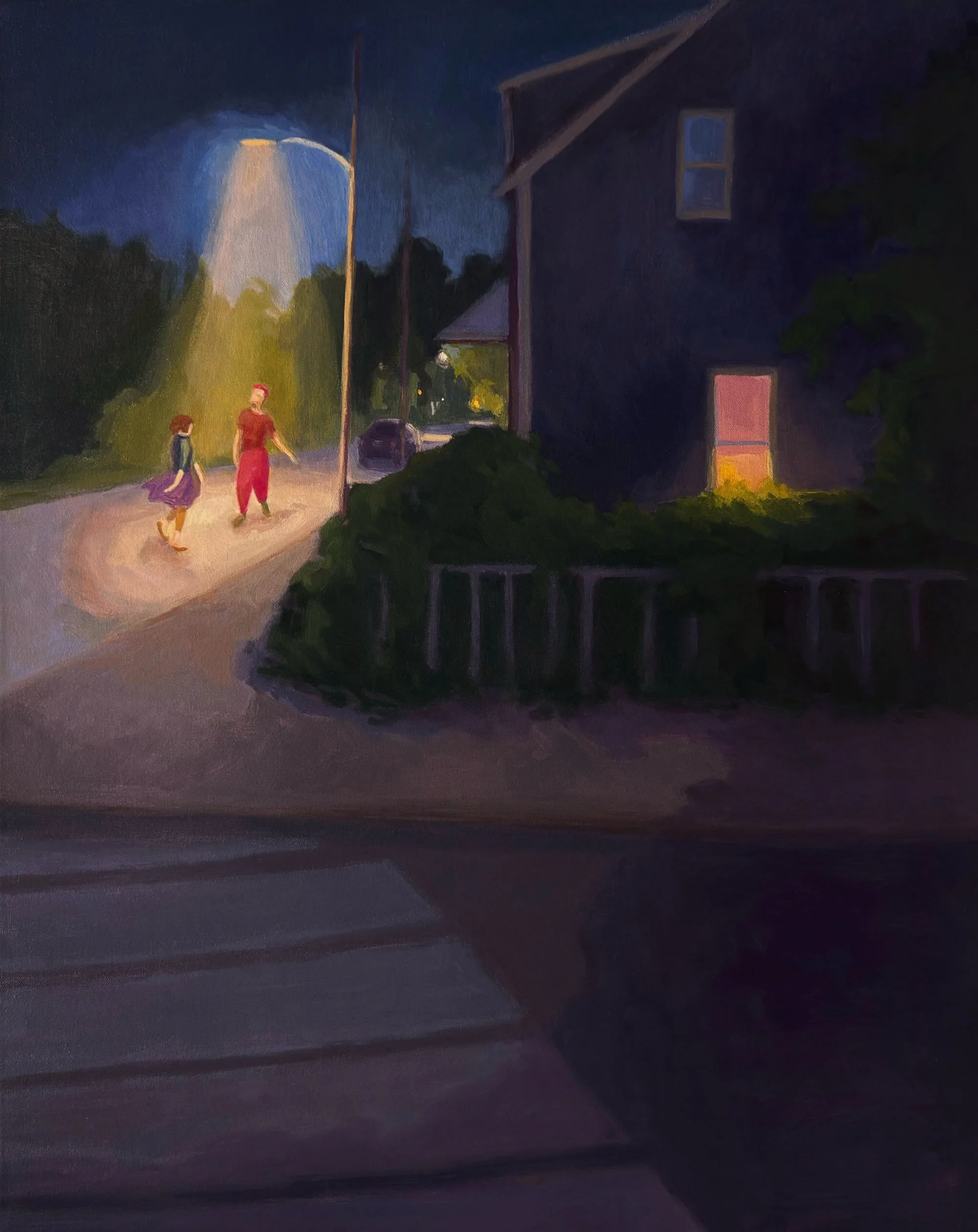 In the still nighttime air, two friends (or lovers) dance beneath a streetlight&hellip; 💛

Street Dancers
24&rdquo; x 30&rdquo;

🌙 Night Happenings (Solo show) 
Oct 27-Nov 8, 2026 (open 11&ndash;4) 
Lunenburg Art Gallery Society (preview link in bi