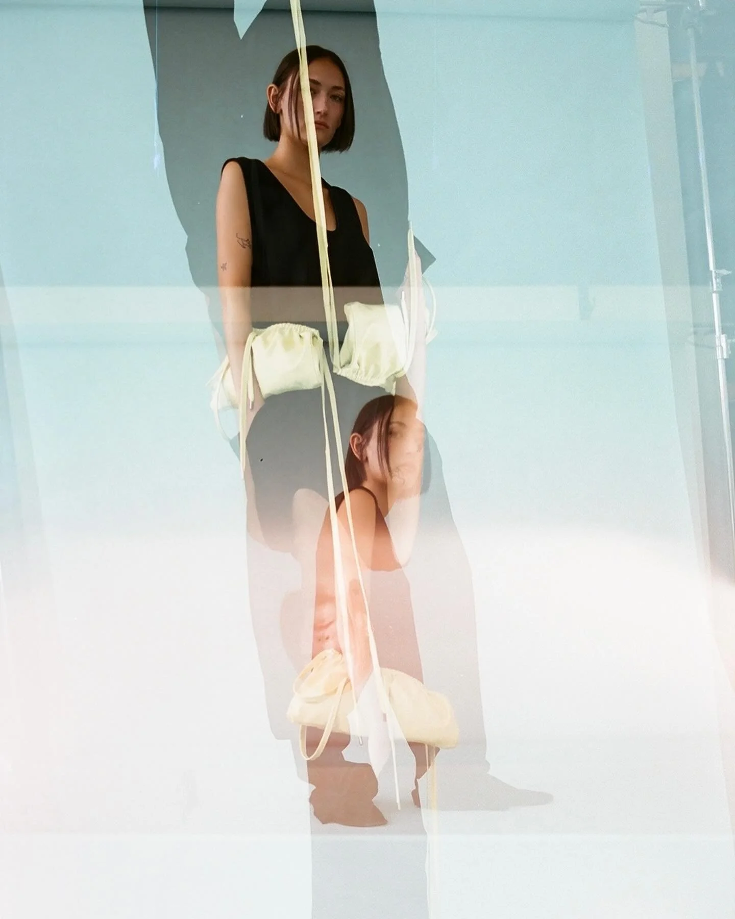 🩵

the scoop neck satin back crepe dress, the drop waist crepe trouser, and convertible cinch bag 

photographed by me on #35mm 
model: @sierrababashoff