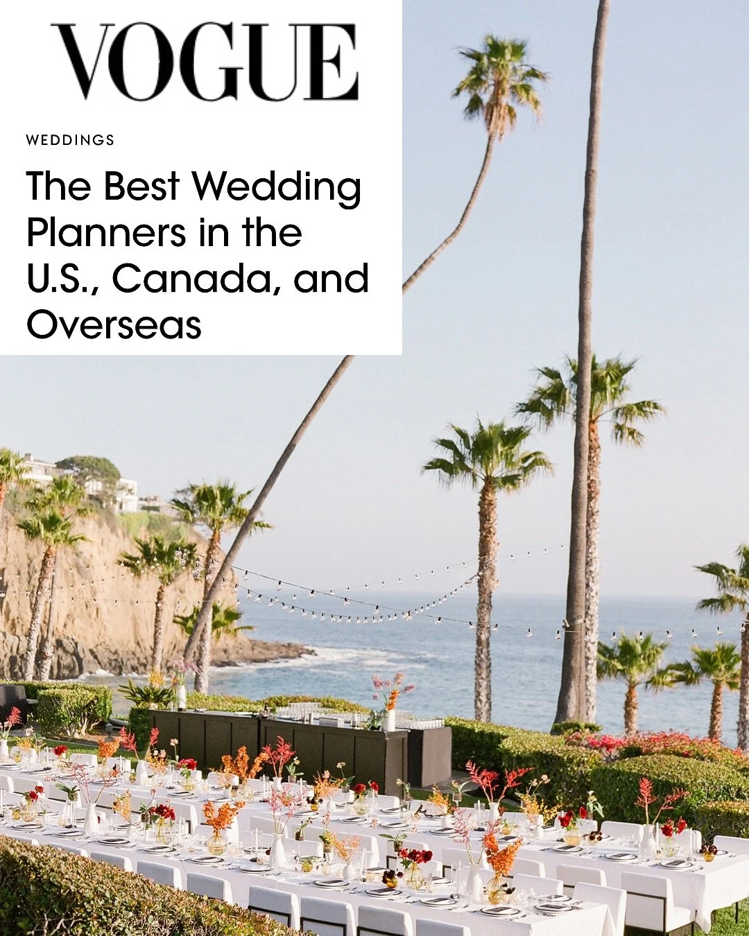 I could not be more thrilled and grateful to be recognized on Vogue&rsquo;s 2025 list of the Best Wedding Planners in the U.S., Canada and overseas! Truly an honor to be listed alongside this legendary roster of inspirational, creative colleagues. Co