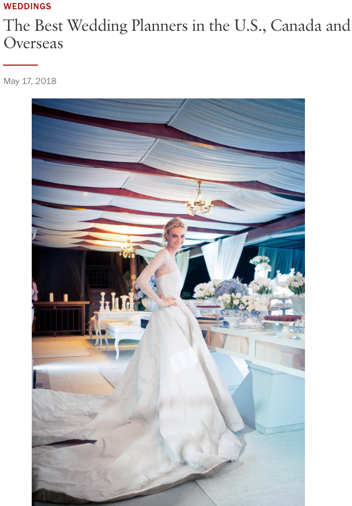 2018 Vogue Top Wedding Planner!