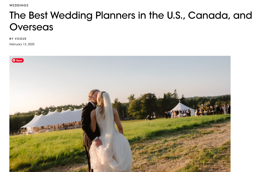 2025 Vogue Best Wedding Planners