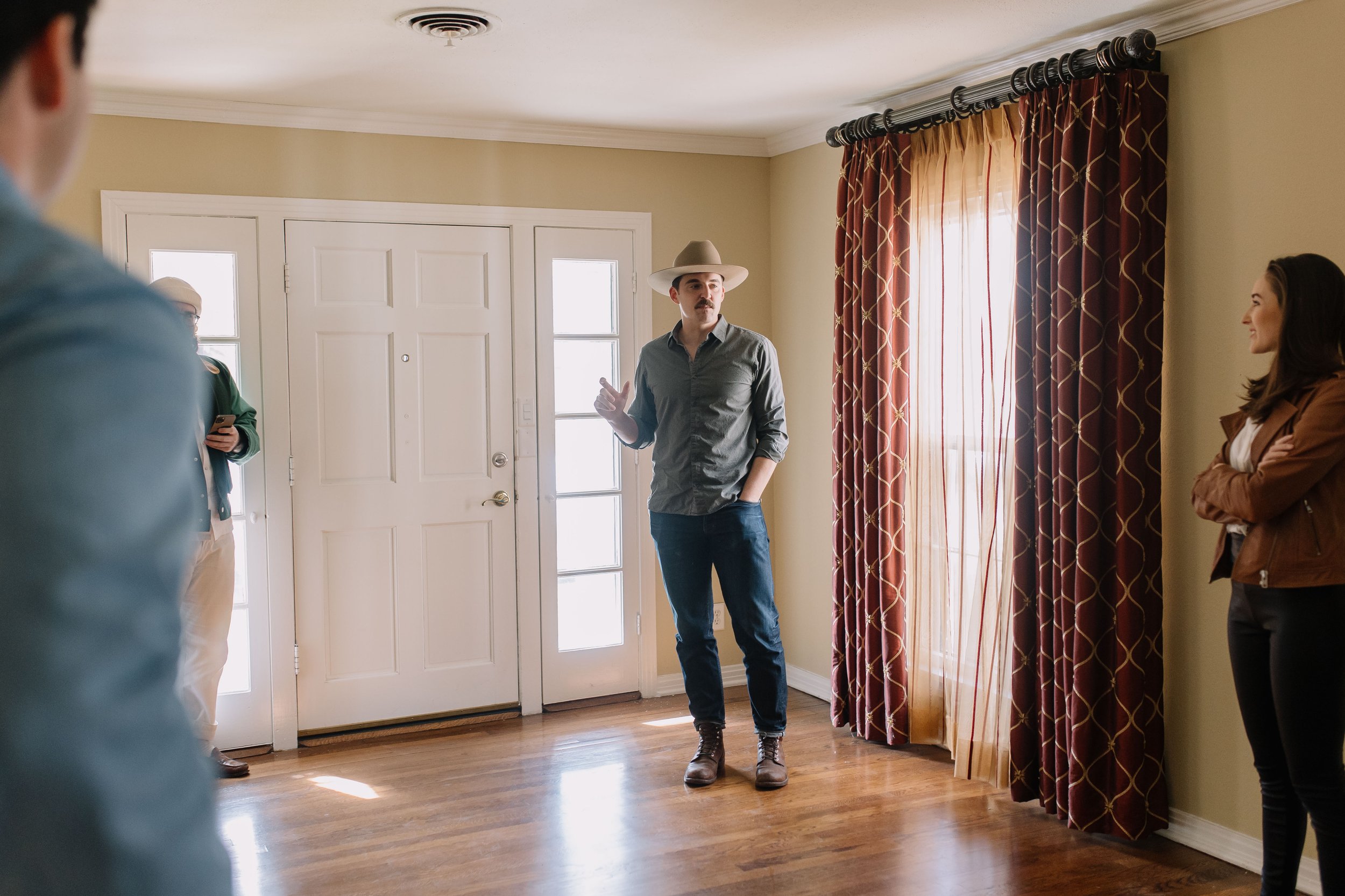 Tanner milson - at work, showing property to client