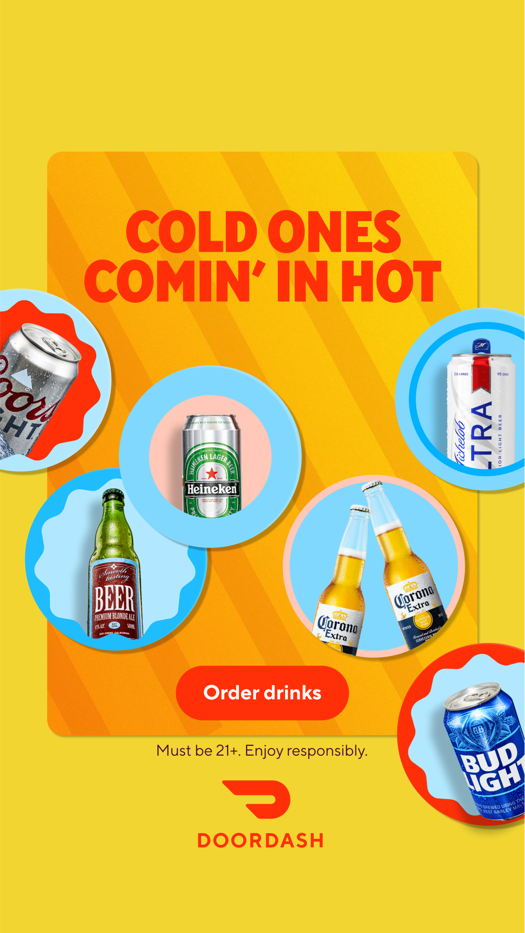 YOUR DRINK RUN, DELIVERED// Distract backseat grillers with beer, wine, and cocktails delivered to your cooler. Must be 21+. Enjoy responsibly.