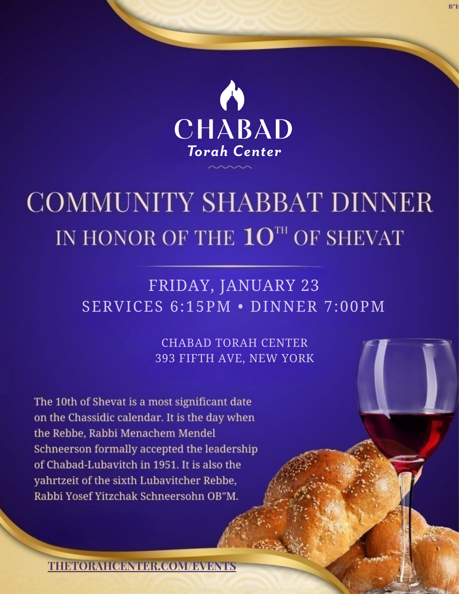 Friday Night community Dinner סעודת שבת